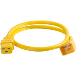 C2G Power Cord - 1ft - 12AWG - C20 to C19 - Yellow