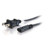 C2G 6ft 18 AWG 2-Slot Non-Polarized Power Cord (NEMA 1-15P to IEC320C7)