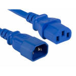 ENET Standard Power Cord - 25ft - C13 Female to C14 Male - 18AWG - 10A 250V - Blue