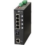 Omnitron Systems 9550-1-14-2Z RuggedNet Managed Industrial Gigabit PoE+ - SM SC SF - RJ-45 - Ethernet Fiber Switch