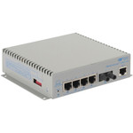 Omnitron Systems 9520-0-14-1 OmniConverter Managed Gigabit PoE+ - MM ST - RJ-45 - Ethernet Fiber Switch