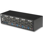 StarTech.com 4 Port Dual Monitor Dual Link DVI KVM Switch 1440p Dual Screen/View/ Display Compact USB KVM Switch w/USB 3.0 Hub & Audio TAA