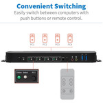 Tripp Lite 4-Port DisplayPort/USB KVM Switch 4K 60 Hz HDR HDCP 2.2 IR DP 1.4 USB Sharing