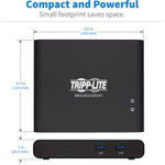 Tripp Lite 2-Port USB-C KVM Dock 4K HDMI USB 3.2 Gen 1 USB-A Hub Remote Selector 85W PD Charging Black