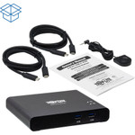 Tripp Lite 2-Port USB-C KVM Dock 4K HDMI USB 3.2 Gen 1 USB-A Hub Remote Selector 85W PD Charging Black