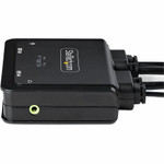 StarTech.com 2-Port Hybrid USB-C HDMI Cable KVM Switch, 4K 60Hz, Compact KVM with 6ft/1.8m USB-A & 4ft/1.2m USB-C Integrated Cables