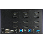 StarTech.com 2 Port Quad Monitor DisplayPort KVM Switch 4K 60Hz UHD HDR, DP 1.2 KVM Switch, 2 Port USB 3.0 Hub, 4x USB HID, Audio, Hotkey