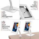 CTA Digital Premium Security Kiosk Stand with Gooseneck Tabletop Mount (White)