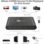 SIIG 4x1 HDMI Seamless Quad-Split Multi-Viewer Switcher