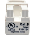 Tripp Lite N238-001-WH Cat6 Cat5e 110 Style Punch down Keystone Jack RJ45 White TAA GSA