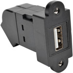 Tripp Lite U060-000-KPA-BK USB 2.0 Keystone Panel Mount Coupler All-in-One Angled F/F Black