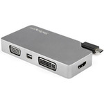 StarTech CDPVDHDMDPSG USB C Multiport Video Adapter 4K/1080p - USB Type C to HDMI - VGA - DVI or Mini DisplayPort Monitor Adapter - Space Gray