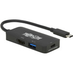 Tripp Lite U444-06N-H4UBC2 USB-C Multiport Adapter HDMI 4K 60 Hz 4:4:4 HDR USB-A 100W PD Charging Black