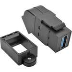 Tripp Lite U325-000-KPA-BK USB 3.0 Keystone Panel Mount Coupler Angled F/F All in One Black