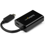 StarTech CDP2VGAUCP USB C to VGA Adapter with 60W Power Delivery Pass-Through - 1080p USB Type-C to VGA Video Converter w/ Charging - Black