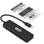 Tripp Lite U444-06N-H3UC2 USB-C Multiport Adapter 4K 60 Hz HDMI 3 USB-A Hub Ports 100W PD Charging HDR HDCP 2.2