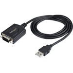 StarTech 1P3FPC-USB-SERIAL 3ft (1m) USB to Serial Cable with COM Port Retention - DB9 Male RS232 to USB Converter - USB to Serial Adapter - Prolific IC