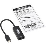 Tripp Lite U444-06N-DP8B USB-C to DisplayPort Active Adapter Cable with Equalizer (M/F) UHD 8K HDR DP 1.4 Black 6 in. (15.2 cm)