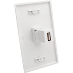 Tripp Lite U060-000-KP-WH USB 2.0 Panel Mount Coupler Keystone Jack White F/F All-In-One