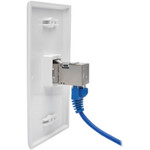 Tripp Lite N235-001-SH-D Cat6 Straight-Through Modular Shielded In-Line Snap-In Coupler with 90-Degree Down-Angled Port (RJ45 F/F)
