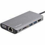 StarTech DKT30CHVAUSP USB C Multiport Adapter - USB-C Mini Travel Dock w/ 4K HDMI or 1080p VGA - 100W PD Pass-Through - 3x USB - SD - GbE - Audio