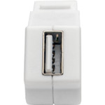 Tripp Lite U060-000-KPA-WH USB 2.0 All-in-One Keystone/Panel Mount Angled Coupler (F/F) - White