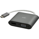 C2G C2G29831 USB C to HDMI & VGA Dual Monitor Adapter - 4K 30Hz - White