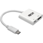 Tripp Lite U444-06N-DP8WC USB-C to DisplayPort Active Adapter Cable with Equalizer (M/F) UHD 8K HDR 60W PD Charging White 6 in. (15.2 cm)