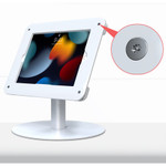 CTA Digital Rotating Desk Mount with Acrylic Security VESA Enclosure for iPad 10.2 Series, iPad Air3 and iPad Pro 10.5 (White)