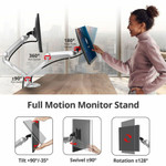 SIIG MTPRO Desk Mount Dual Gas Spring Monitor Arm - up to 32" Display - Max. Load 19.8 lbs - VESA 75 & 100mm