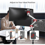 SIIG MTPRO Heavy Duty Desk Mount Single Monitor Arm - Up to 49"- Max load up to 44 lbs - VESA 75 & 100mm