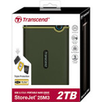 Transcend StoreJet 25M3 TS-2TSJ25M3S 2 TB Portable Hard Drive - 2.5" External - Iron Gray