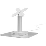 CTA Digital VESA Compatible Desk Mount with USB Ports and Cable Routing (White)