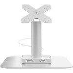 CTA Digital VESA Compatible Desk Mount with USB Ports and Cable Routing (White)