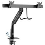Tripp Lite Safe-IT Precision-Placement Dual-Display Desk Clamp or Grommet with Antimicrobial Tape for 17" to 35" Displays, USB Ports