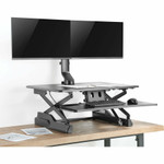 Tripp Lite Dual-Display Monitor Arm with Desk Clamp and Grommet Height Adjustable 17" to 27" Monitors