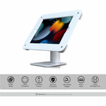 CTA Digital Simple VESA Desk Mount w/ Security Enclosure for iPad 10.2 series, iPad Air3 and Pro 10.5 (White)