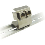 Tripp Lite 2-Port Metal DIN-Rail Mounting Module for Snap-In Keystone Jacks and Couplers, Silver, TAA