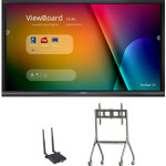 ViewSonic ViewBoard IFP6550-E4 Interactive Flat Panel Bundle with WiFi Adapter and Slim Trolley Cart - 65"