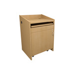 Middle Atlantic Pre-Configured L2 Series Lectern with Connectivity - Knotted Maple