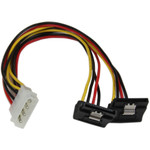 StarTech PYO2LP4LSATR 12in LP4 to 2x Right Angle Latching SATA Power Y Cable Splitter - 4 Pin LP4 to Dual SATA