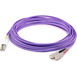 AddOn AOT-SC-LC15MOM3V 15m LC (Male) to SC (Male) Straight Violet OM3 Duplex Fiber OFNR (Riser-Rated) TAA Compliant Patch Cable