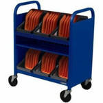 Bretford TVCT30CAD-RB CUBE Transport Cart with Caddies - TVCT30CAD