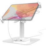 CTA Digital Desk Mount with Integrated 2 Port USB Hub w/ Universal Holder (White)