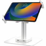 CTA Digital Desk Mount with Integrated 2 Port USB Hub w/ Universal Holder (White)