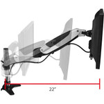 Full-Motion Easy Access Single Monitor Desk Mount - White