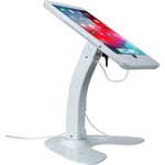 CTA Digital Dual Security Kiosk Stand with Locking Case and Cable for iPad 10.2 (Gen. 7), iPad Air 3 and iPad Pro 10.5 (White)