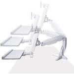 StarTech.com Sit-Stand Monitor Arm, Keyboard Tray, Desk Mount Sit-Stand Workstation up to 27 inch VESA Display, Standing Desk Converter