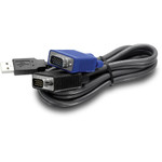 TRENDnet TK-CU15 USB VGA KVM Cable,15 Feet, TK-CU15, Connect with KVM Switches, USB Keyboard/Mouse Cable and Monitor Cable