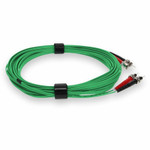 AddOn 2m ST (Male) to ST (Male) Green OM4 Duplex Fiber OFNR (Riser-Rated) Patch Cable